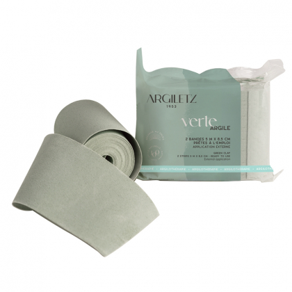 Bandes d'argile verte naturelle - Lot de 2