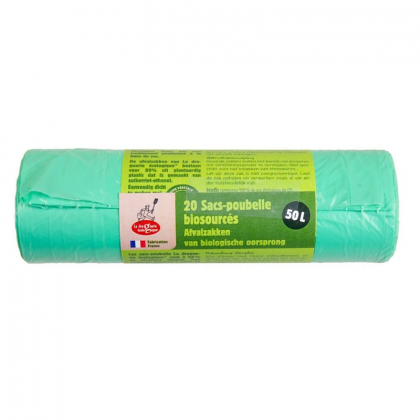 Sac poubelle 50L en bioplastique - Rouleau de 20x50L