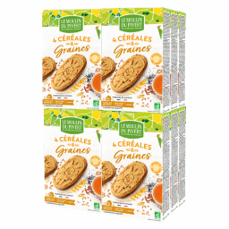 Biscuits spécial petit déjeuner - 4 céréales et graines - Lot de 12x190g