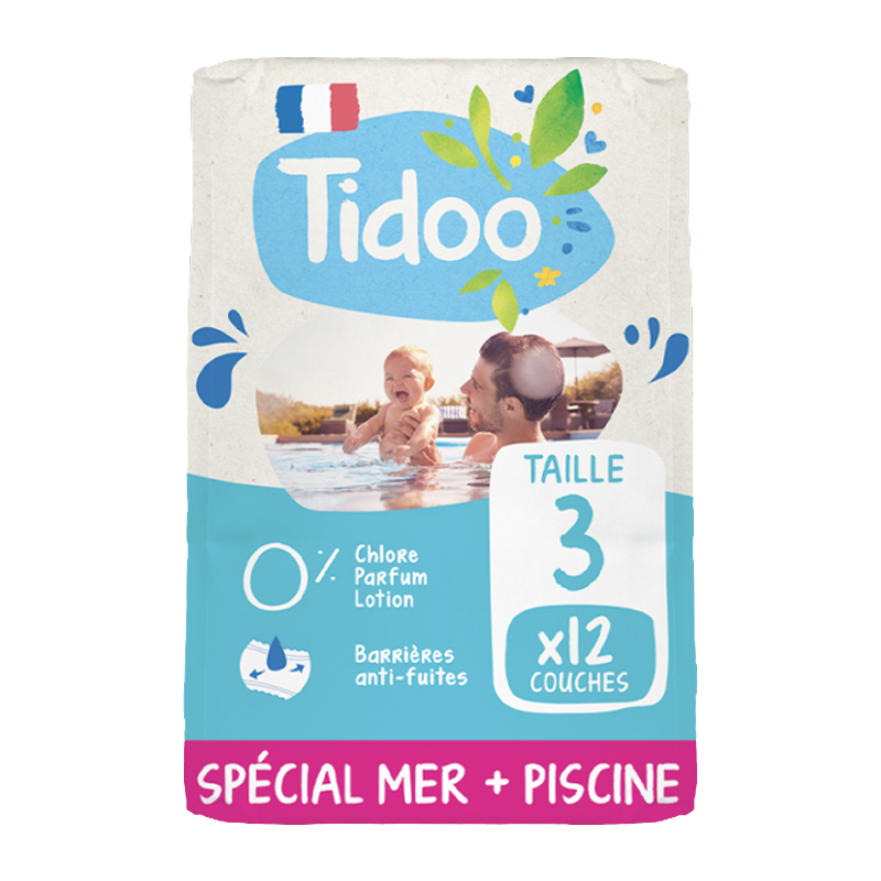 Couches de bain écologiques - Taille 3 - 4/9 kg - Pack de 12