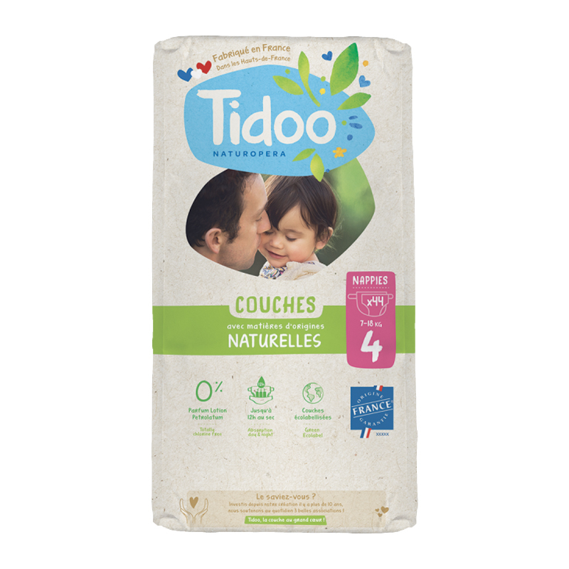 Couches écologiques - Taille 4 - 7/18 kg - Pack de 44