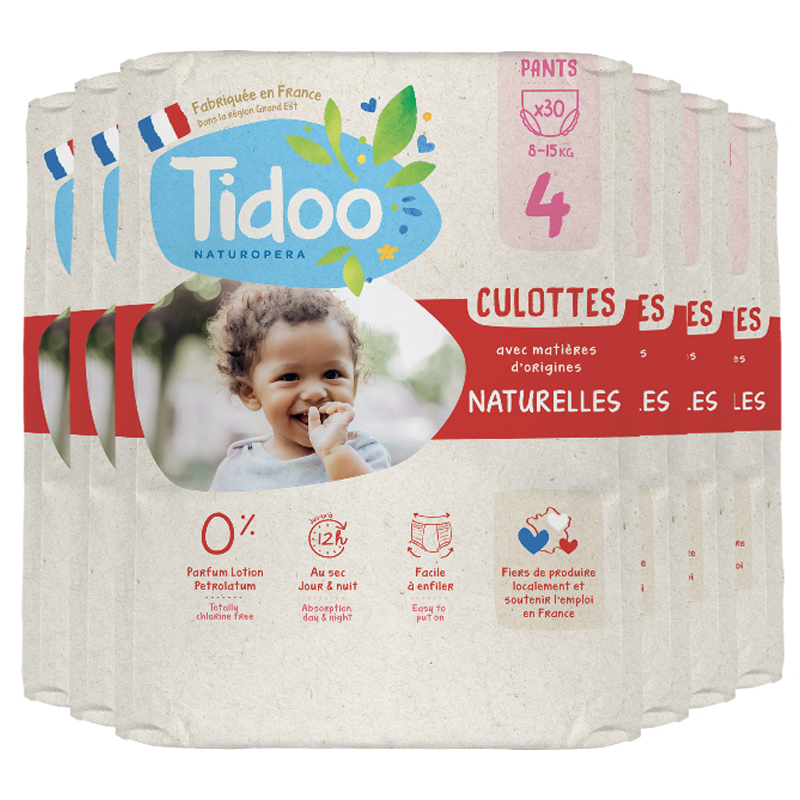 Culottes d'apprentissage écologiques - Taille 4 - 8/15 kg - Lot de 6x30