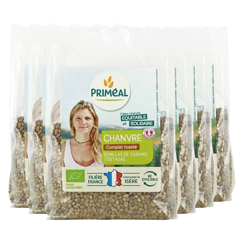 Graines de chanvre complètes toastées - Lot de 6 x 200g