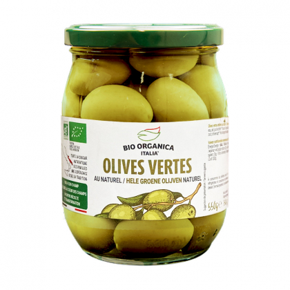 Olives vertes entières au naturel - 550g