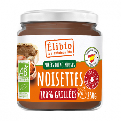 Purée de noisettes grillées bio - 250g