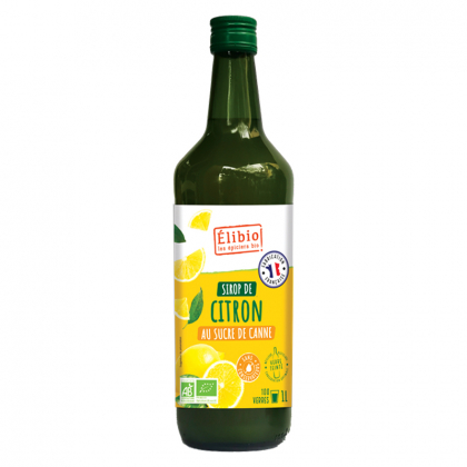 Sirop de citron bio au sucre de canne - 1L