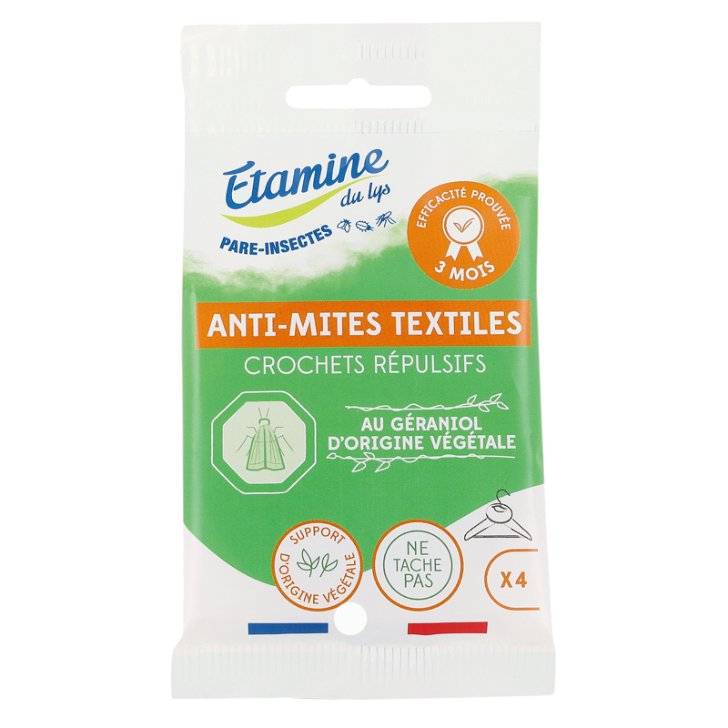 Crochets répulsifs - Anti mites textiles - Sachet de 4