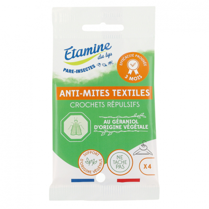 Crochets répulsifs - Anti mites textiles - Sachet de 4