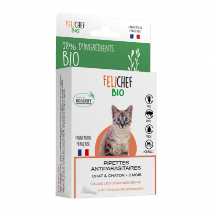 Pipette antiparasitaire chat et chaton - Boite de 4