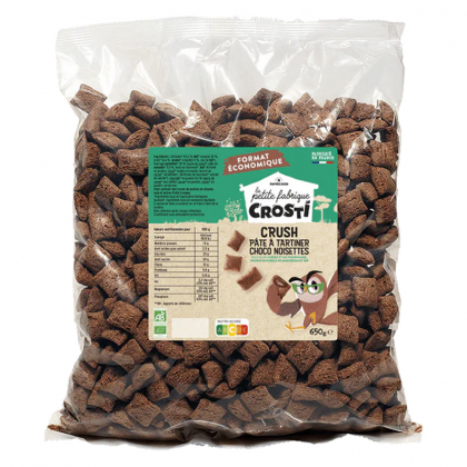 Crosti crush bio - Céréales fourrées pâte à tartiner choco noisette - 650g