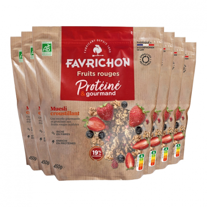 Muesli bio protéiné - Fruits rouges - Lot de 6x450g