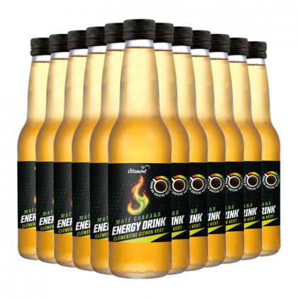 Boisson énergisante - Clémentine et citron vert - Lot de 12x33cl
