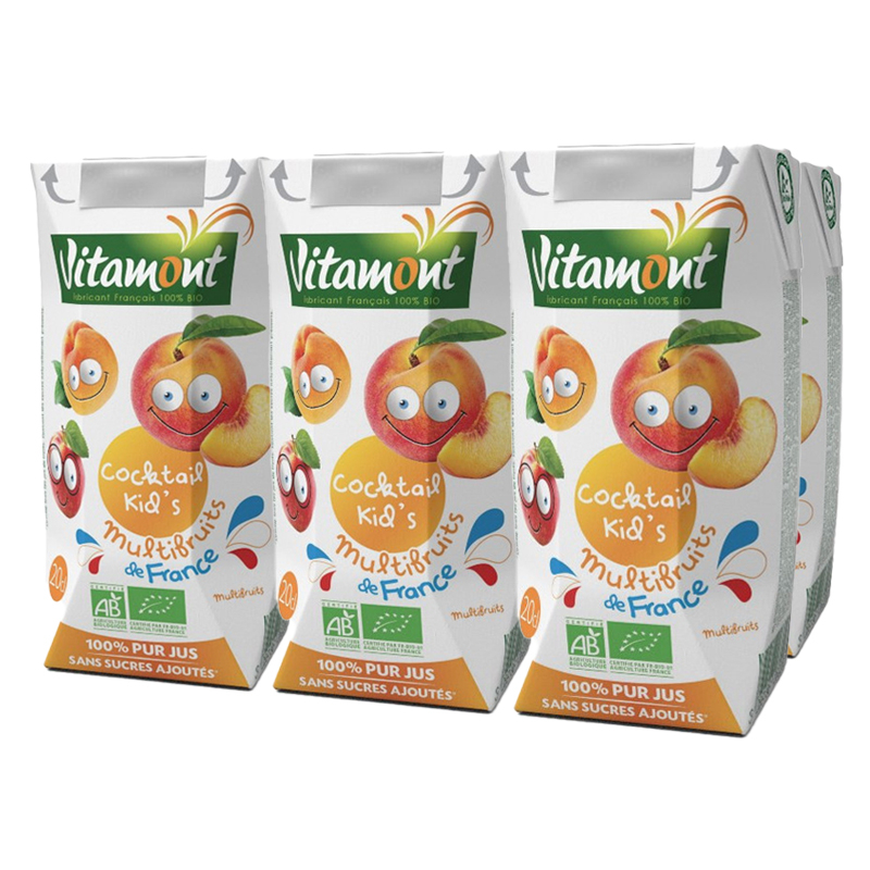 Cocktail junior bio - Pomme, pêche et abricot - 6x20cl