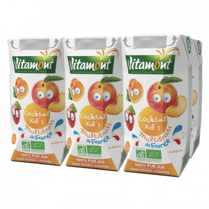 Cocktail junior bio - Pomme, pêche et abricot - 6x20cl