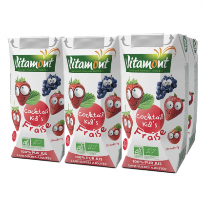 Cocktail junior bio - Pomme, fraise et raisin - 6x20cl