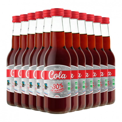Cola équitable 30% de sucre en moins - Lot de 12x33cl
