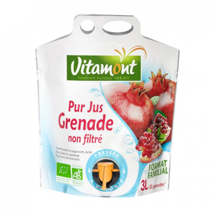Pur jus de grenade bio non filtré - Fontaine de 3L