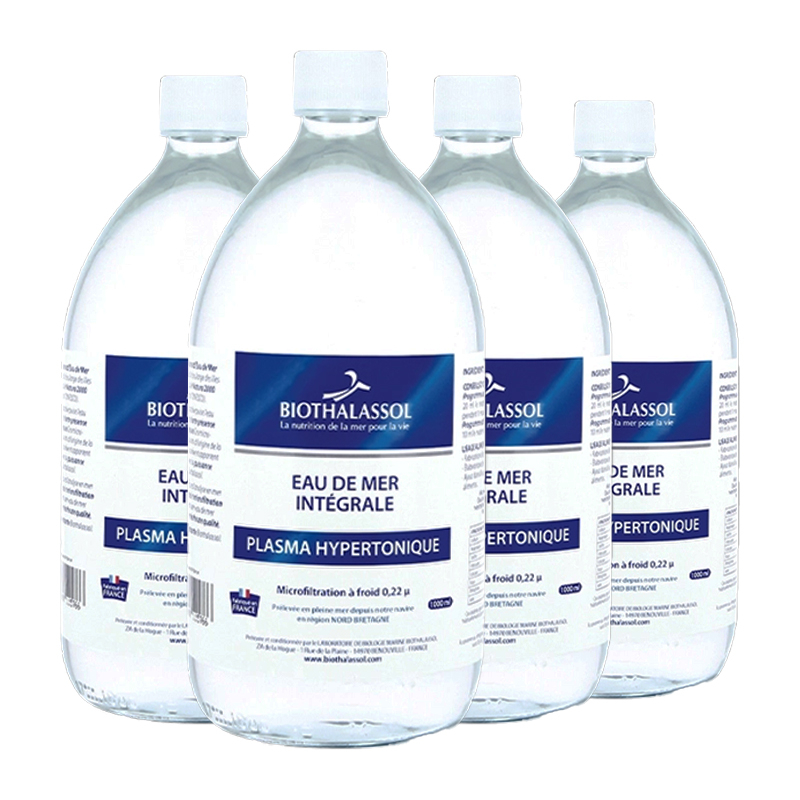 Plasma marin intégral hypertonique - Lot de 4 x 1L