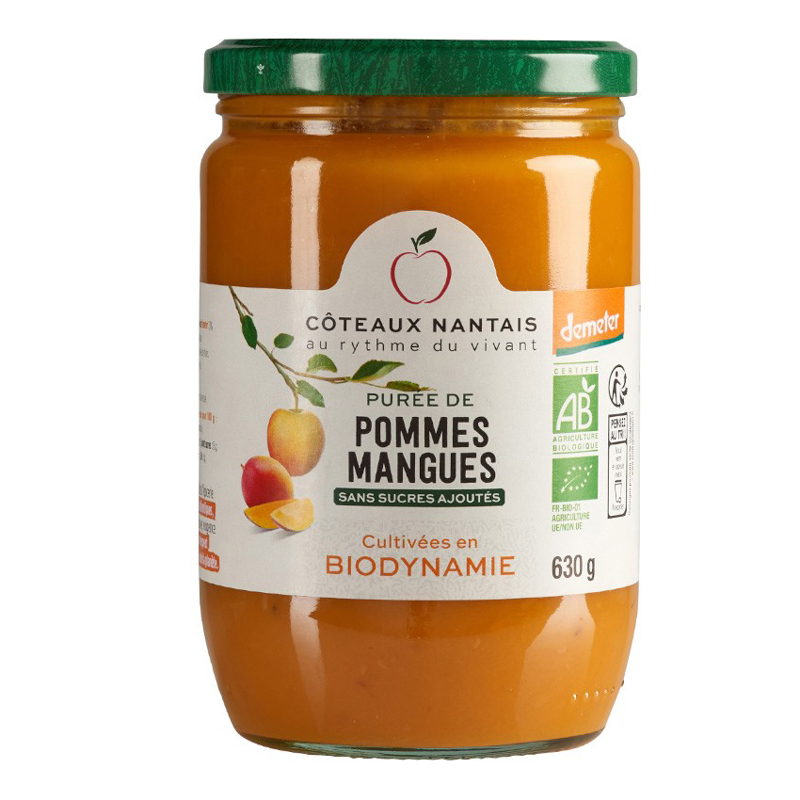 Purée de pommes et mangues bio Demeter - 630g