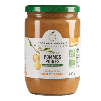 Purée de pommes et poires bio Demeter - 630g