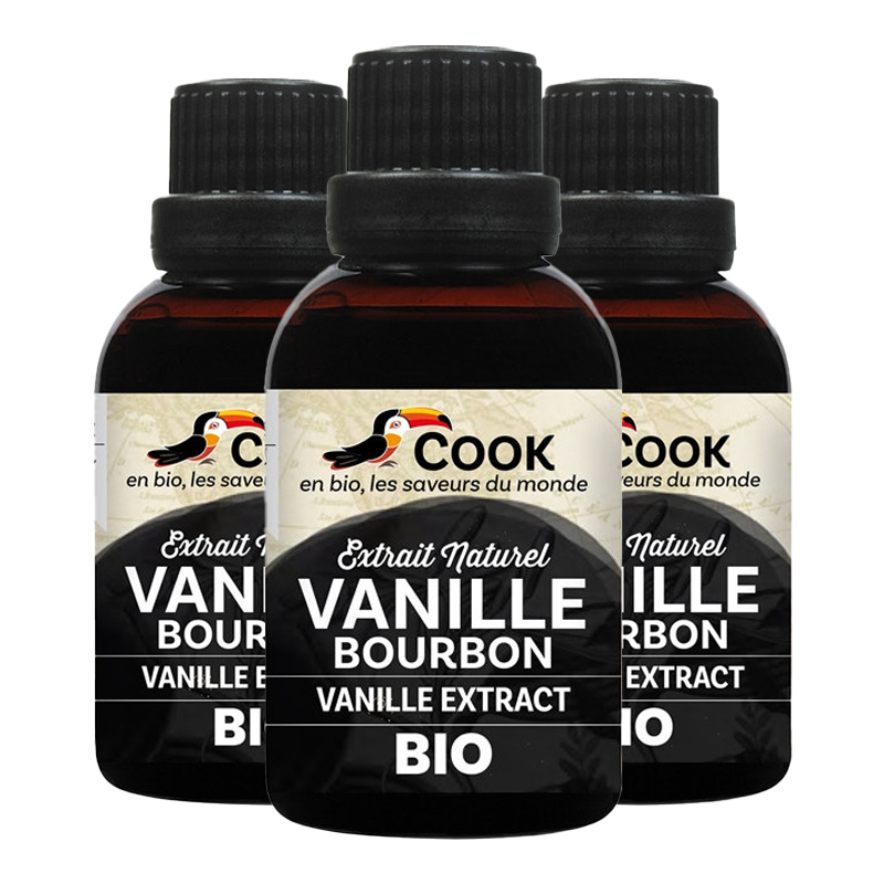 Extrait naturel de vanille bourbon - Lot de 3x40ml