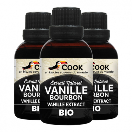 Extrait naturel de vanille bourbon - Lot de 3x40ml