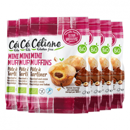 Mini muffins pâte à tartiner bio sans gluten - Lot de 6x200g