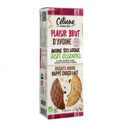 Biscuits bio sans gluten - Avoine et chocolat au lait - 130g