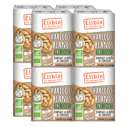 Haricots blancs bio précuits - Lot de 8x230g