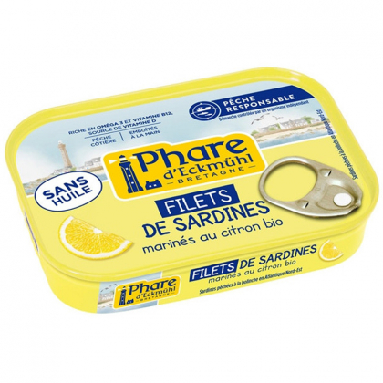 Sardines marinées au citron bio sans huile - 90g