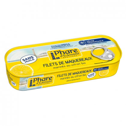 Filets de maquereau au citron bio sans huile - 151g