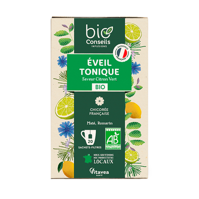 Infusion bio - Éveil tonique - Boite de 20 sachets