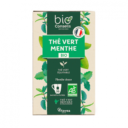 Infusion bio - Thé vert menthe - Boite de 20 sachets