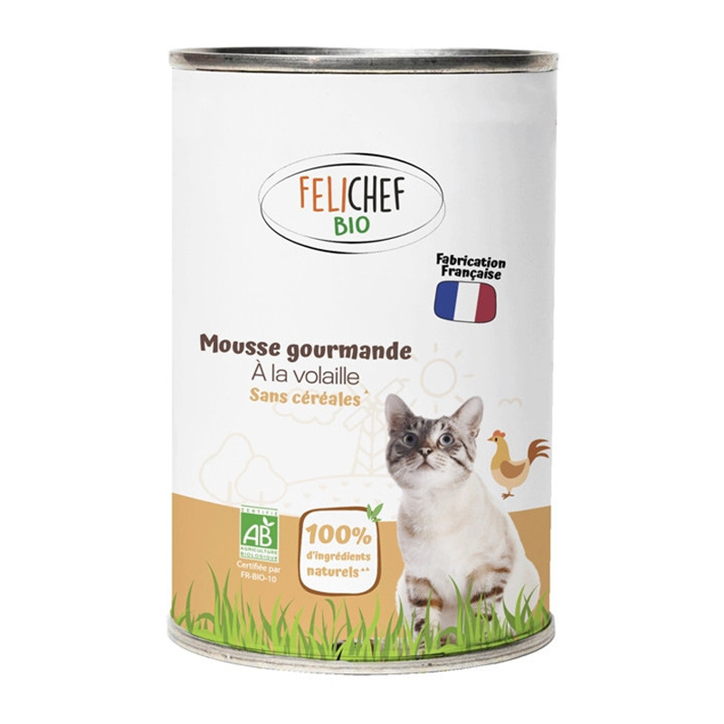Mousse gourmande pour chat à la volaille - 400g