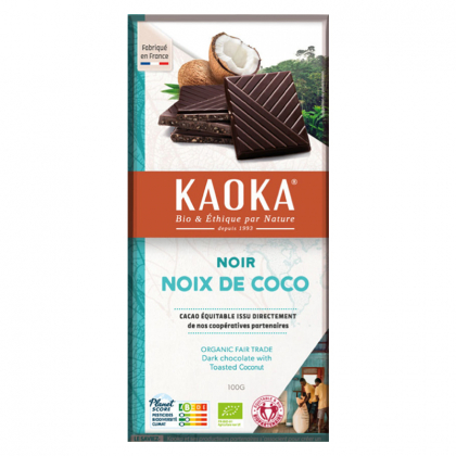 Chocolat noir 58% bio à la noix de coco - 100g