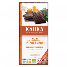 Chocolat noir 55% bio à l'huile essentielle d'orange - 100g