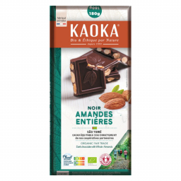 Chocolat noir 66% bio aux amandes entières - São Tomé - 180g