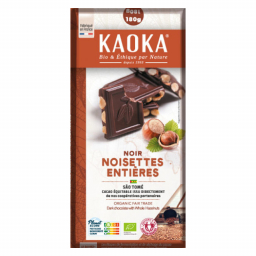 Chocolat noir 66% bio aux éclats de noisettes caramélisés - São Tomé - 100g