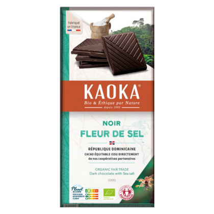 Chocolat noir 70% bio à la fleur de sel - 100g