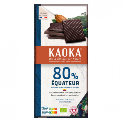 Chocolat noir 80% bio pure pâte - Équateur - 100g