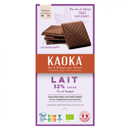 Chocolat au lait 32% bio - Simply - 80g