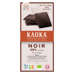 Chocolat noir 58% bio - Simply - 80g