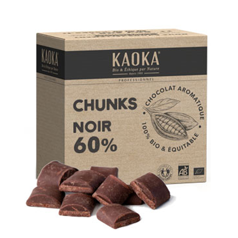 Chunks de chocolat noir bio 60% - Vrac 5kg