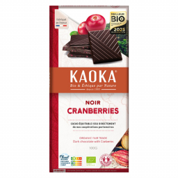 Chocolat noir bio aux cranberries - 100g