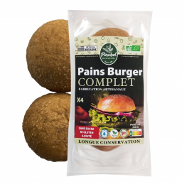 Pain complet bio pour burger x4 - 250g