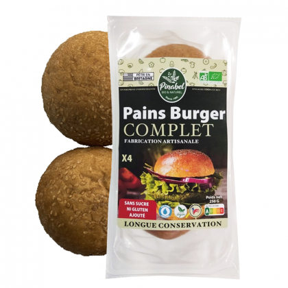 Pain complet bio pour burger x4 - 250g