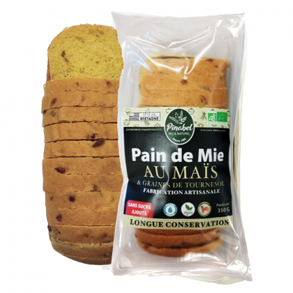 Pain de mie bio au maïs et graines de tournesol - 350g