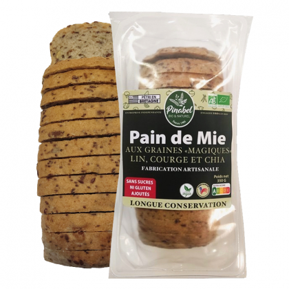 Pain de mie bio aux graines magiques - Lin, courge et chia - 350g
