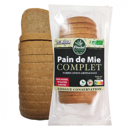 Pain de mie bio tranché complet - 350g