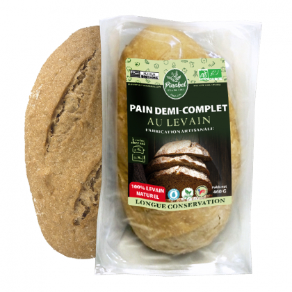 Pain demi complet bio au levain naturel - 460g